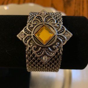 Vintage Bracelet With Medallion-Magnetic Closure